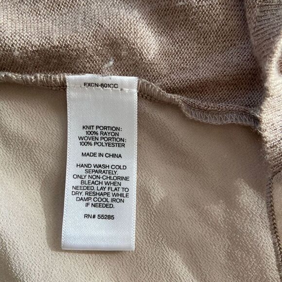 Express Taupe Waterfall Cardigan Sweater Size M Rayon Polyester - Picture 4 of 8